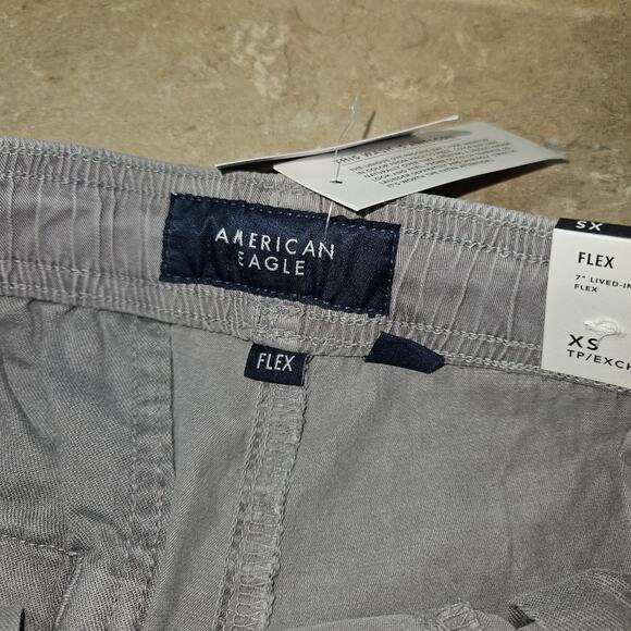American Eagle Flex Men's SZ XS Trekker Shorts Gray Preppy Coastal 7" Lived In - Picture 3 of 5